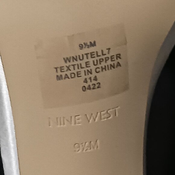 NEW Nine West Utell Satin Embellished Ankle Strap Ivory Stiletto Heels Size 9.5 - Picture 11 of 15